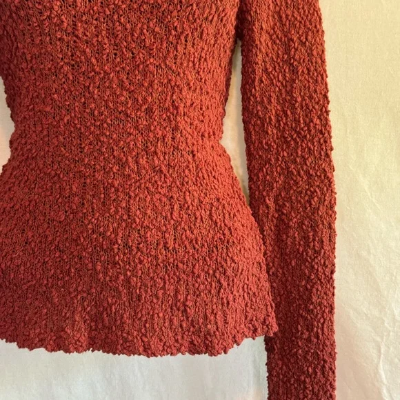 B-97 David Brooks Rust Red Turtle neck Long Sleeve Pullover Sweater Size S - Picture 3 of 15